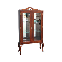 Solid Mahogany 2 Doors Small Cabriolet Display Cabinet