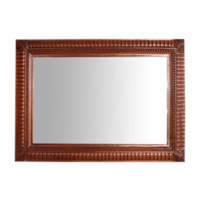 Solid Mahogany Wood Hand Carved Beveled Rectangular Wall Mirror