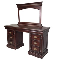 Solid Mahogany Wood Colonial Reproduction Dressing Table & Mirror