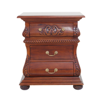 Mahogany Wood 3 Drawers Dynasty Bedside Table