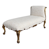 Solid Mahogany Wood Classic Elegant Chaise Lounge / Love Seat