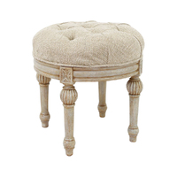 Solid Mahogany Wood Hand Carved Medallion Stool
