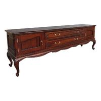 Solid Mahogany Wood Lowline Queen Ann TV Cabinet  