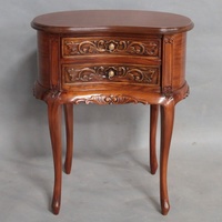 Mahogany Wood 2 drawers French Provincial Bedside Table