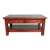 Solid Mahogany Minimalist Coffee Table 2 Drawers