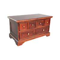 Solid Mahogany Wood Chest Antique Reproduction