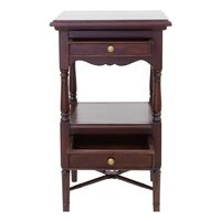 Solid Mahogany Wood Side / Lamp Table with 2 Drawers