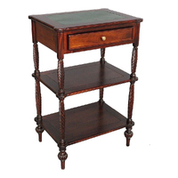 Solid Mahogany Wood Rope Carved Side Table 