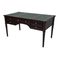 Solid Mahogany Wood Louis Phippe Desk Office Package Deal