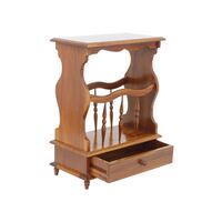 Solid Mahogany Wood  Single Drawer Regency Magazine Rack