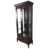 Solid Mahogany Wood 2 Door Display Cabinet