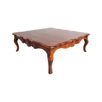 Solid Mahogany Wood Hand Carved Coffee Table Antique Reproduction