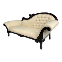 Solid Mahogany Wood Classic Queen Ann Chaise Lounge / Love Seat