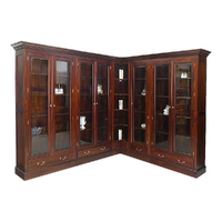 Victorian Style Solid Mahogany Large L Shape Bookcase Files Cabinet / Pre-Order