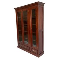 Victorian Style Solid Mahogany Bookcase Glass Cabinet