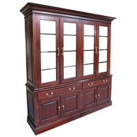 Solid Mahogany 4 Door Display Cabinet 