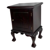 Solid Mahogany Wood Chippendale Bedside Table