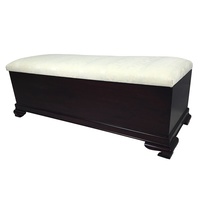 Mahogany Wood Large Storage Blanket Box & Ottoman