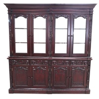 Solid Mahogany 4 Door Resolute Cabinet / Bookcase