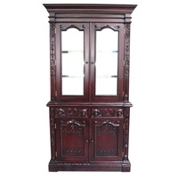 Solid Mahogany Wood Hand Carved Resolute Bookcase /Antique Style Pre-Order