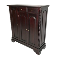 Mahogany Wood Large Shoe Cabinet 