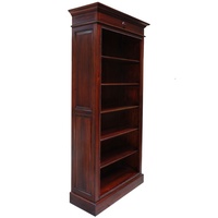 Solid Mahogany Rope Carved Tall Bookcase