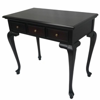 Mahogany Wood Small Writing Desk / Table With 3 Drawers