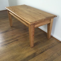 Solid Wood Rectangular Coffee Table with Side Drawer