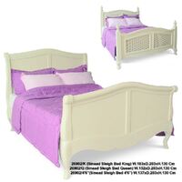 French provincial Style Bed Queen Carved Antique Reproduction Mahogany White