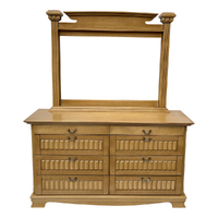 Solid Wood 8 Drawers Dressing Table and Mirror