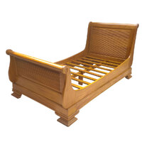 Mahogany Wood King Single Size High Foot Sleigh Bed - Venessa Collection