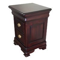 Mahogany Wood Vanessa 3 Drawer Bedside Table (72cm Height) 