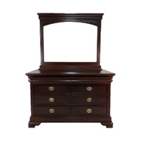 Mahogany Wood Vanessa Chest of Drawers With Mirror / Dresser