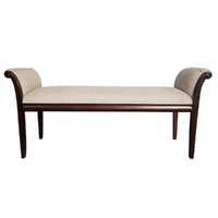Elegant Solid Mahogany Hand Crafted Long Bed End Vanessa Stool