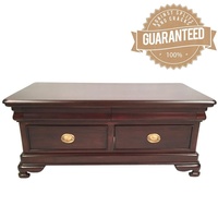 Solid Mahogany Wood Vanessa Coffee Table with 4 Drawers