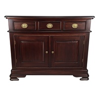 Solid Mahogany Wood Rope Carved 2 Doors 2 Drawers Side Board 