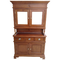 Mahogany Wood Display Unit Glass Kitchen Cabinet