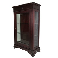 Mahogany Vitrine Display Glass Cabinet with Glass Shelves 