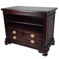 Mahogany TV Cabinet With 3 Drawers & 2 Shelves