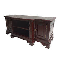 Mahogany Low line TV Cabinet With 2 Door & 2 Shelves 140cm 