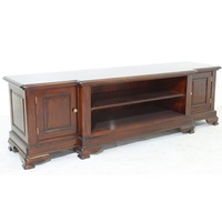 Solid Mahogany Large TV Cabinet With 2 Door & 2 Shelves 200cm