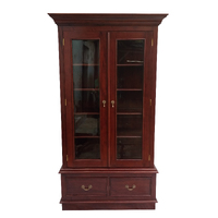 Solid Mahogany Timber Book Case With 2 Drawers