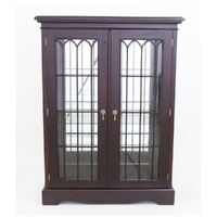 Solid Mahogany Display Cabinet / Vitrine with Glass Doors 