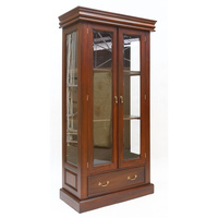 Solid Mahogany Timber Victorian Bookcase With Drawer