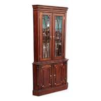 Solid Mahogany Timber 2 Door Corner Display Cabinet
