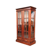 Solid Mahogany Wood 2 Drawers Profile Display Cabinet / Bookcase