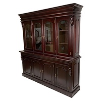 Solid Mahogany 4 Door Display Cabinet / Bookcase