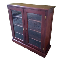 Solid Mahogany Wood Victorian 2 Doors Low Bookcase/Cabinet