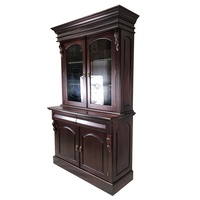 Solid Mahogany Victorian 2 Door Bookcase / Display Cabinet 
