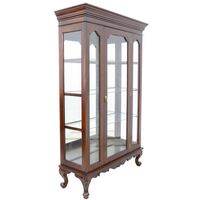 Solid Mahogany Wood Chippendale Glass Display Cabinet